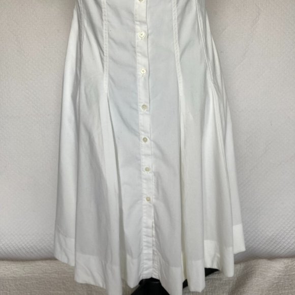 Banana Republic White Sleeveless Button Front A-Line Dress sz 0 - Picture 2 of 14